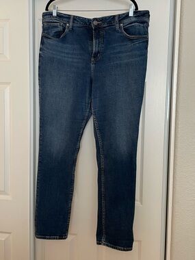 Silver Jeans Co High Rise Avery Straight Dark Blue Jeans